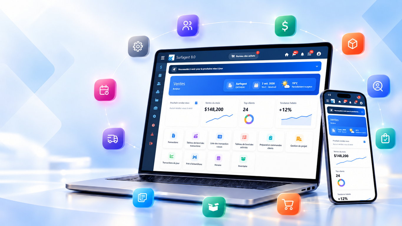 Capture d’écran du logiciel Surfagest 8.0